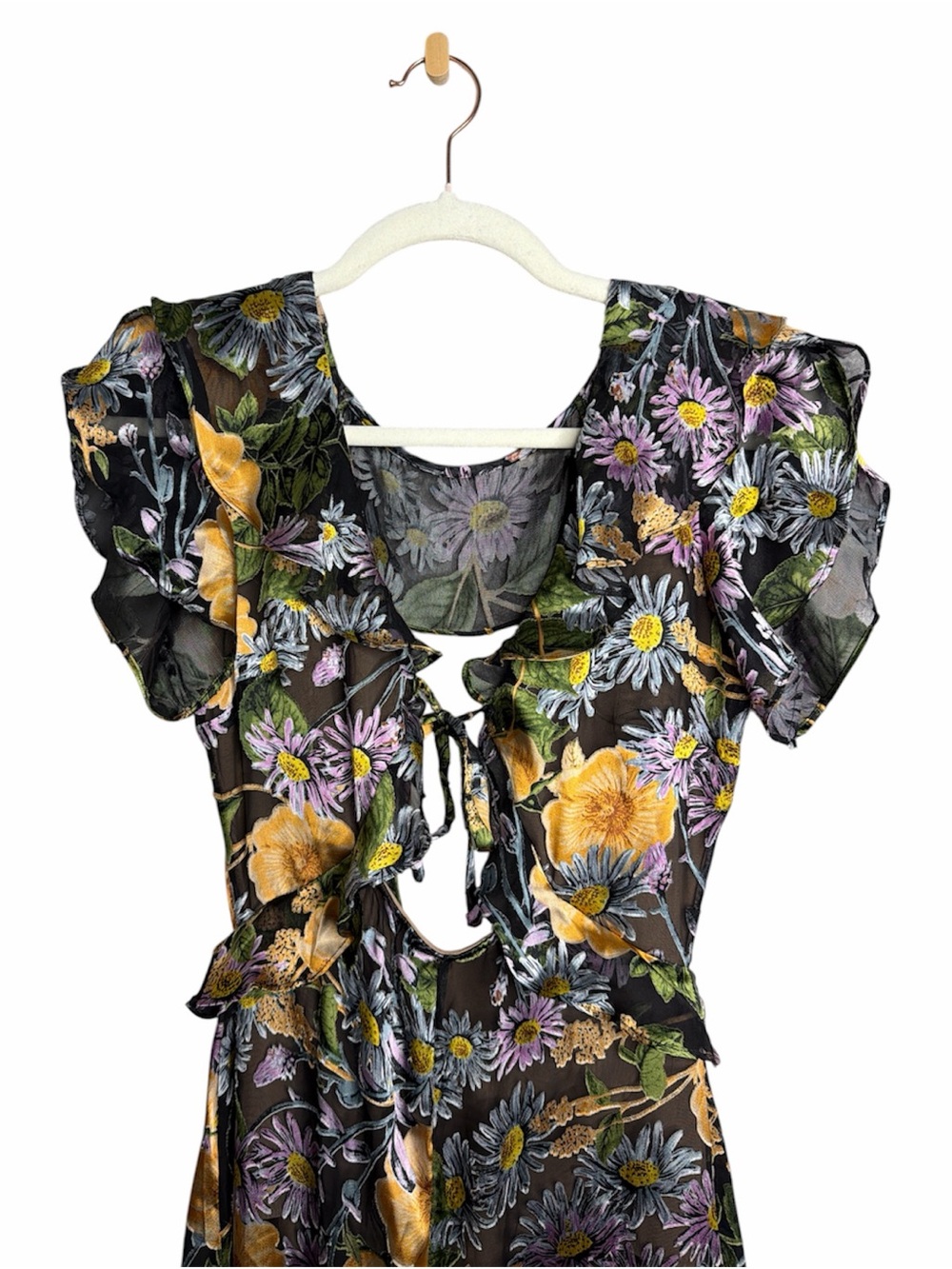 For Love & Lemons Floral Cutout Maxi Dress XS - Picture 12 of 12